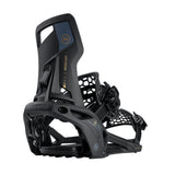 Nidecker Supermatic Snowboard Binding - A black snowboard binding with a gold logo on top and a blue logo at the bottom.