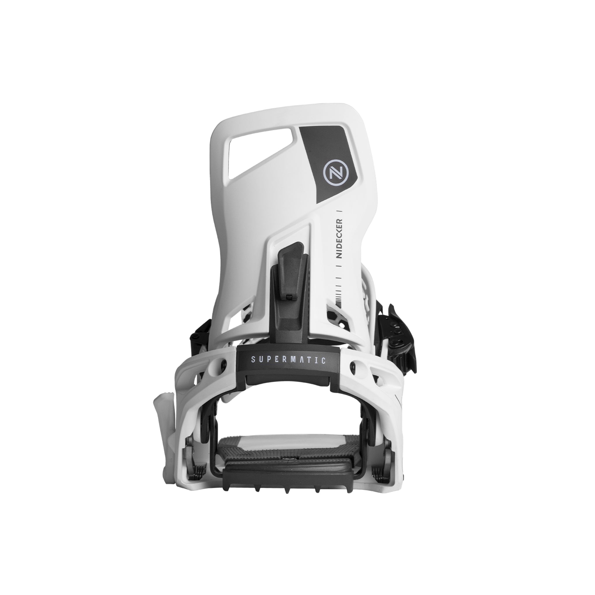 Nidecker Supermatic Snowboard Binding - 2025 snowboard binding with a predominantly white color scheme and black accents.