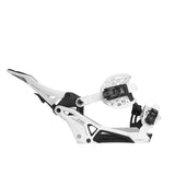 Nidecker Supermatic Snowboard Binding - A white snowboard binding with black accents and a circular metal component on the right side.