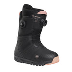 Nidecker Women's Altai Snowboard Boot 2025 - Black snowboard boot with a textured pattern on the toe and heel, featuring a black strap with white lettering across the top.