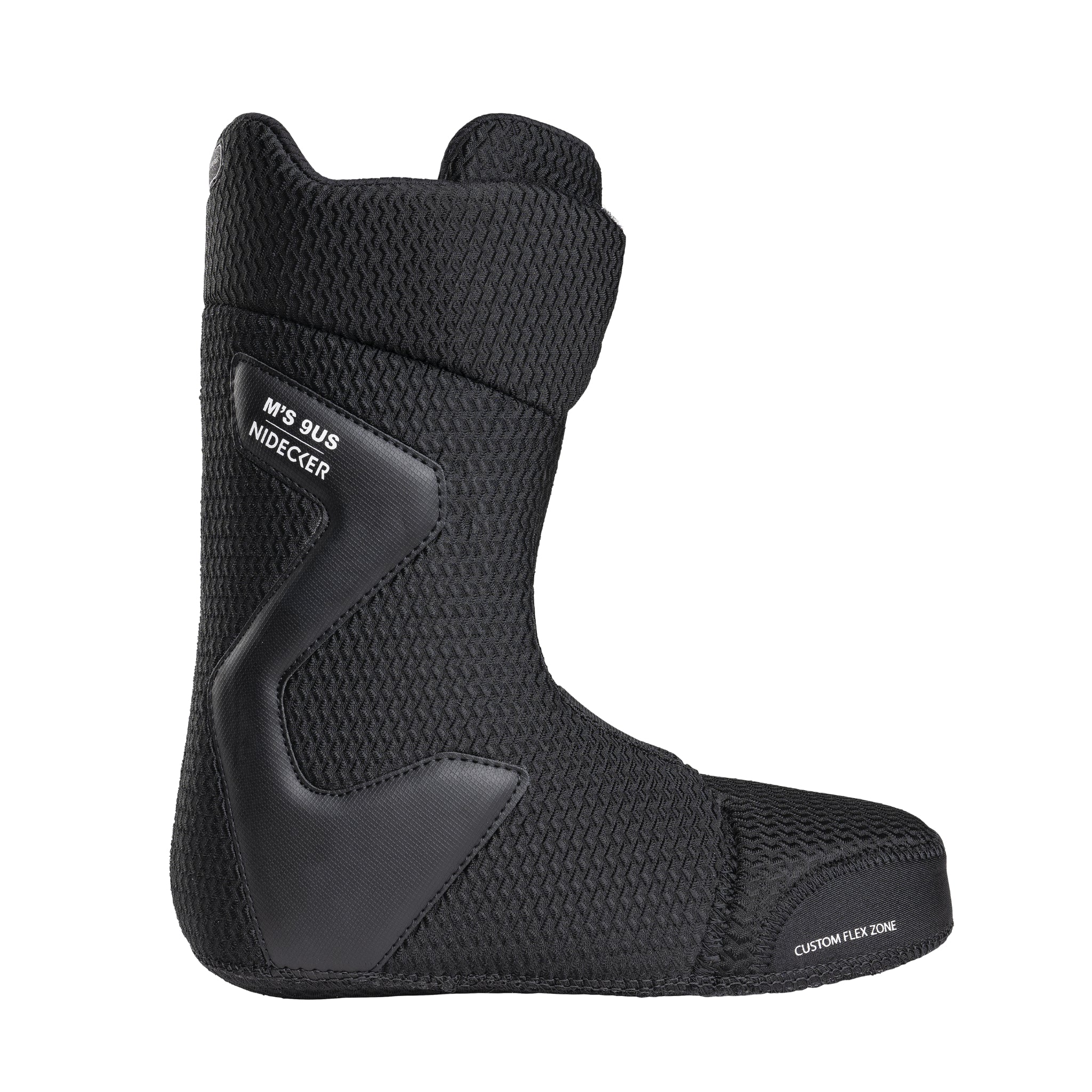 Nidecker Men's Altai Snowboard Boot 2025 - A black snowboard boot with a textured pattern on the upper material and a white logo on the side.