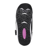 Nidecker Rift Women's Snowboard Boots 2025 - A pair of black snowboard boots with a white stripe on the side and a purple accent near the heel.