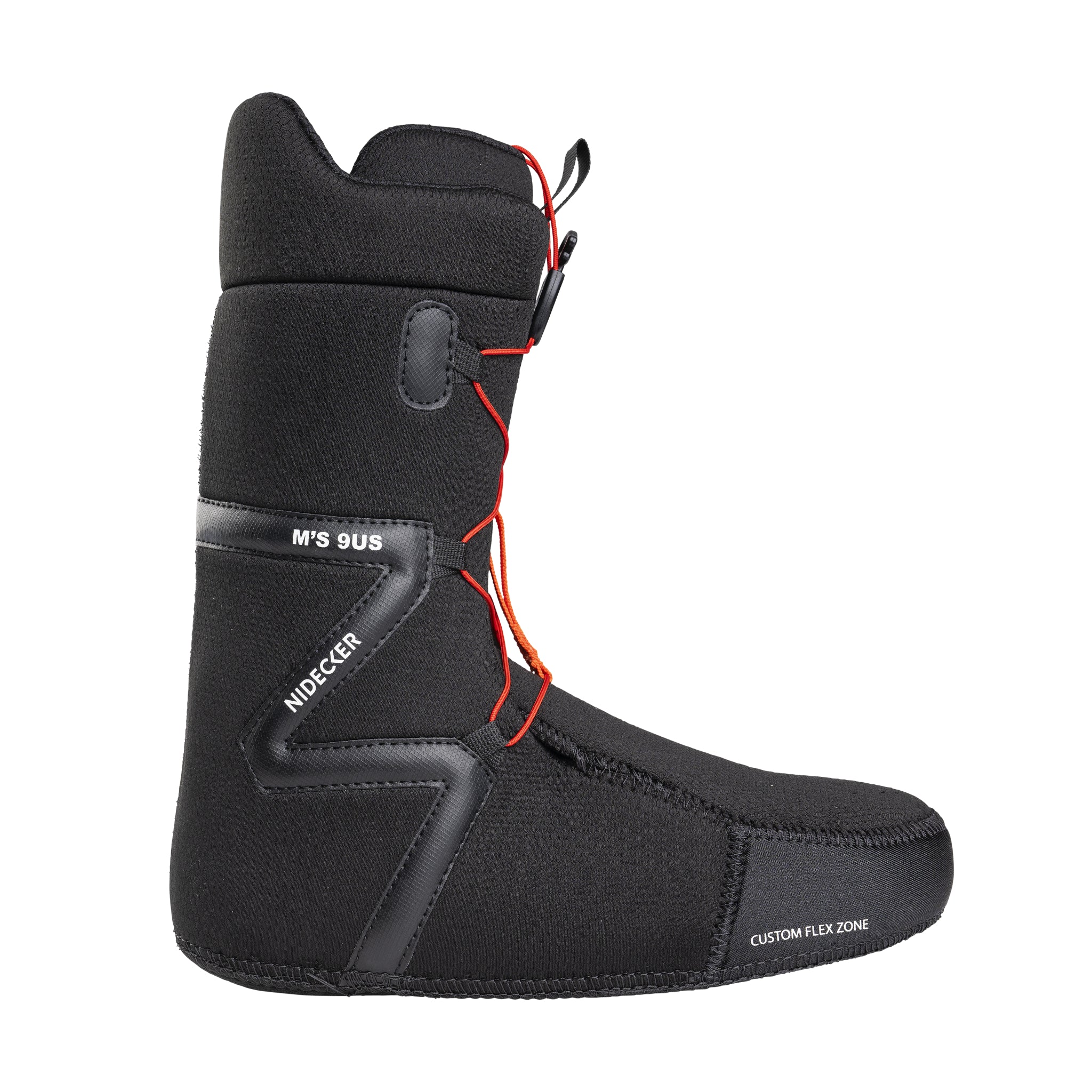 Nidecker Sierra Men's Snowboard Boots 2025 - Black snowboard boots with a textured pattern on the toe and heel areas.