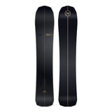 Nidecker The Smoke Snowboard 2025 - A black snowboard with a thin gold line down the middle and two small circular logos, one on either side of the line.