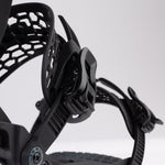 Nidecker Kaon Snowboard Binding - A black snowboard binding with a sleek, modern design and a prominent "KAON" logo on the strap.
