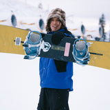 Nidecker Kaon Snowboard Binding - A black snowboard binding with a white logo on the top strap and silver screws.