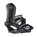 Nidecker Kaon Snowboard Binding - A black snowboard binding with a white logo on the top plate and a honeycomb pattern on the buckles.