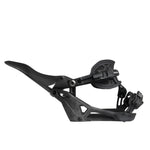 Nidecker Supermatic Carbon Snowboard Bindings 2025 - A pair of black snowboard bindings with a sleek, modern design and carbon fiber accents.