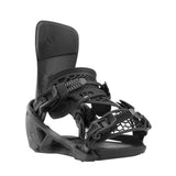 Nidecker Supermatic Carbon Snowboard Bindings - Black snowboard bindings with carbon fiber accents and a sleek, modern design.