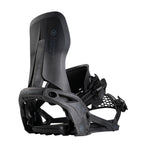 Nidecker Supermatic Carbon Snowboard Bindings - Black snowboard bindings with carbon fiber accents and silver buckles.
