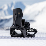 Nidecker Supermatic Carbon Snowboard Bindings - Black bindings with gold logo on top of black base plate.