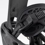 Nidecker Supermatic Carbon Snowboard Bindings - Black snowboard bindings with carbon fiber accents and silver screws.