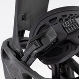 Nidecker Supermatic Carbon Snowboard Bindings - Black snowboard bindings with carbon fiber accents and silver screws.