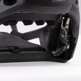 Nidecker Supermatic Carbon Snowboard Bindings 2025 - A pair of black snowboard bindings with silver screws and bolts.