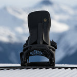 Nidecker Supermatic Carbon Snowboard Bindings - Black bindings with gold logo on top strap and silver screws.