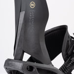 Nidecker Supermatic Carbon Snowboard Bindings 2025 - Black snowboard bindings with gold logo and white lettering on top strap.