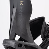 Nidecker Supermatic Carbon Snowboard Bindings 2025 - Black snowboard bindings with gold logo and white lettering on top strap.