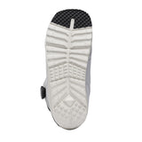 Nidecker Women's Altai Snowboard Boot 2025 - A white snowboard boot with a black strap and buckle on the side, viewed from the bottom.