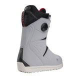 Nidecker Men's Altai Snowboard Boot 2025 - A black and white snowboard boot with a textured pattern on the toe cap, featuring a red logo on the side.