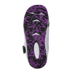 Nidecker Rift Women's Snowboard Boots 2025 - A pair of snowboard boots with a purple and black color scheme, featuring a floral pattern on the upper portion.