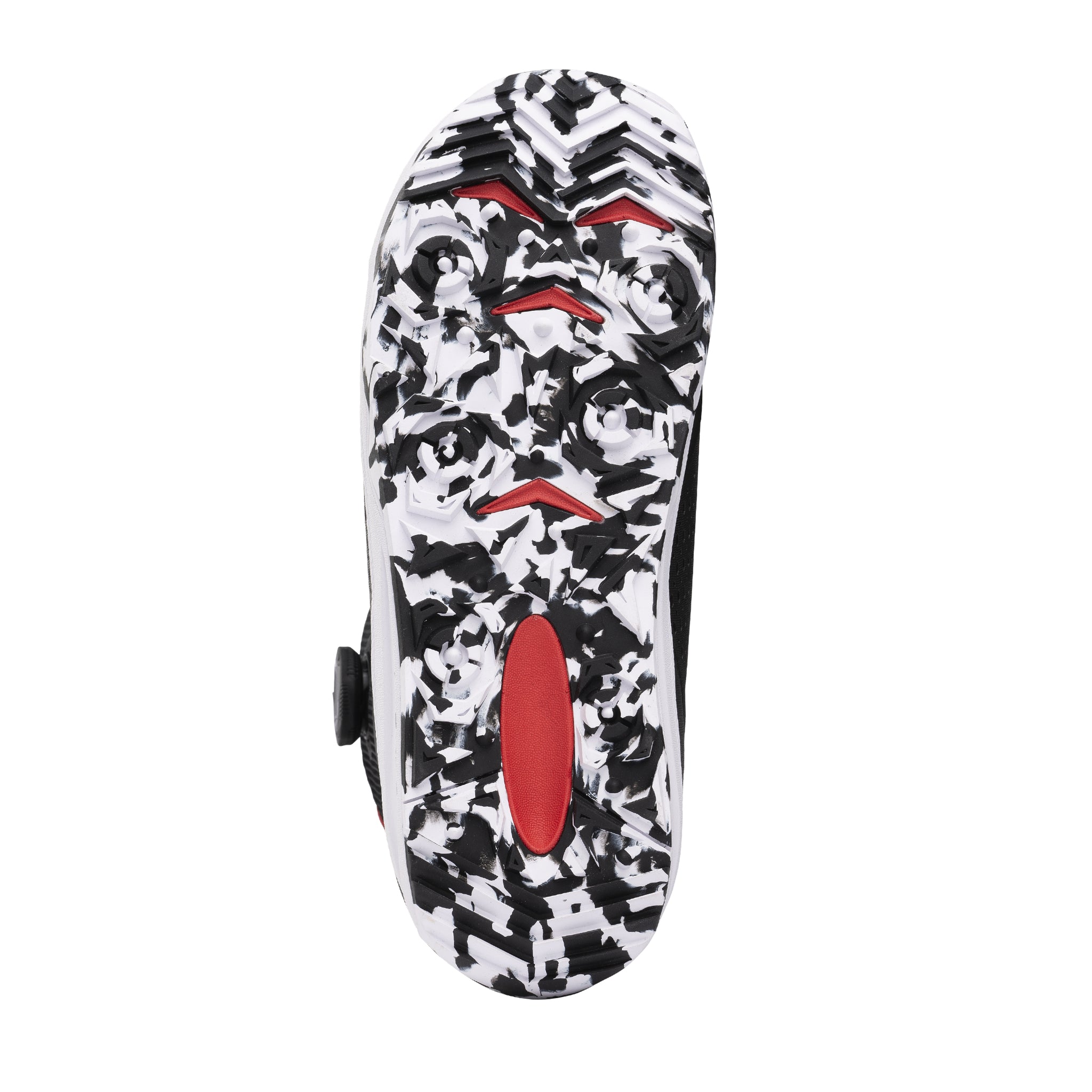 Nidecker Rift APX Men's Snowboard Boots 2025 - Black snowboard boots with a textured pattern on the toe and heel, featuring red accents and a black strap.