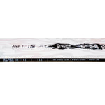 Nidecker Alpha Snowboard 2025 - A white snowboard with a black and grey abstract design on top of it.