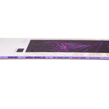 Nidecker Women's Astral Snowboard 2025 - A white snowboard with a purple and pink geometric pattern on top, featuring a black background.