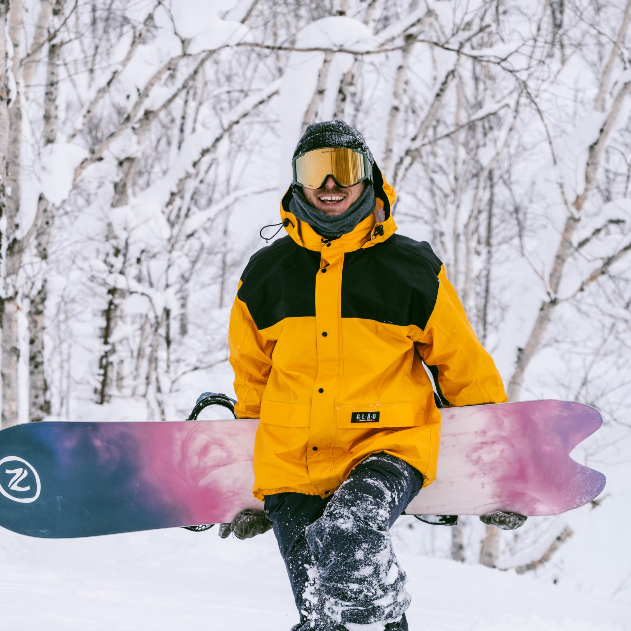 Nidecker Beta Snowboard 2025 - A snowboard with a black base and white accents on the top sheet.
