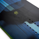 Nidecker Blade Snowboard 2025 - A black snowboard with a blue and green patterned design on its top surface.
