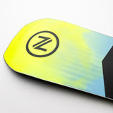 Nidecker Blade Snowboard 2025 - A snowboard with a black and white logo featuring a stylized "Z" inside a circle, set against a light blue background.