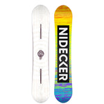 Nidecker Sensor Pro Snowboard 2025 - A white snowboard with a circular logo featuring a rose and leaves in the center, surrounded by a thin black border.