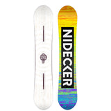 Nidecker Sensor Pro Snowboard 2025 - A white snowboard with a circular logo featuring a rose and leaves in the center, surrounded by a thin black border.