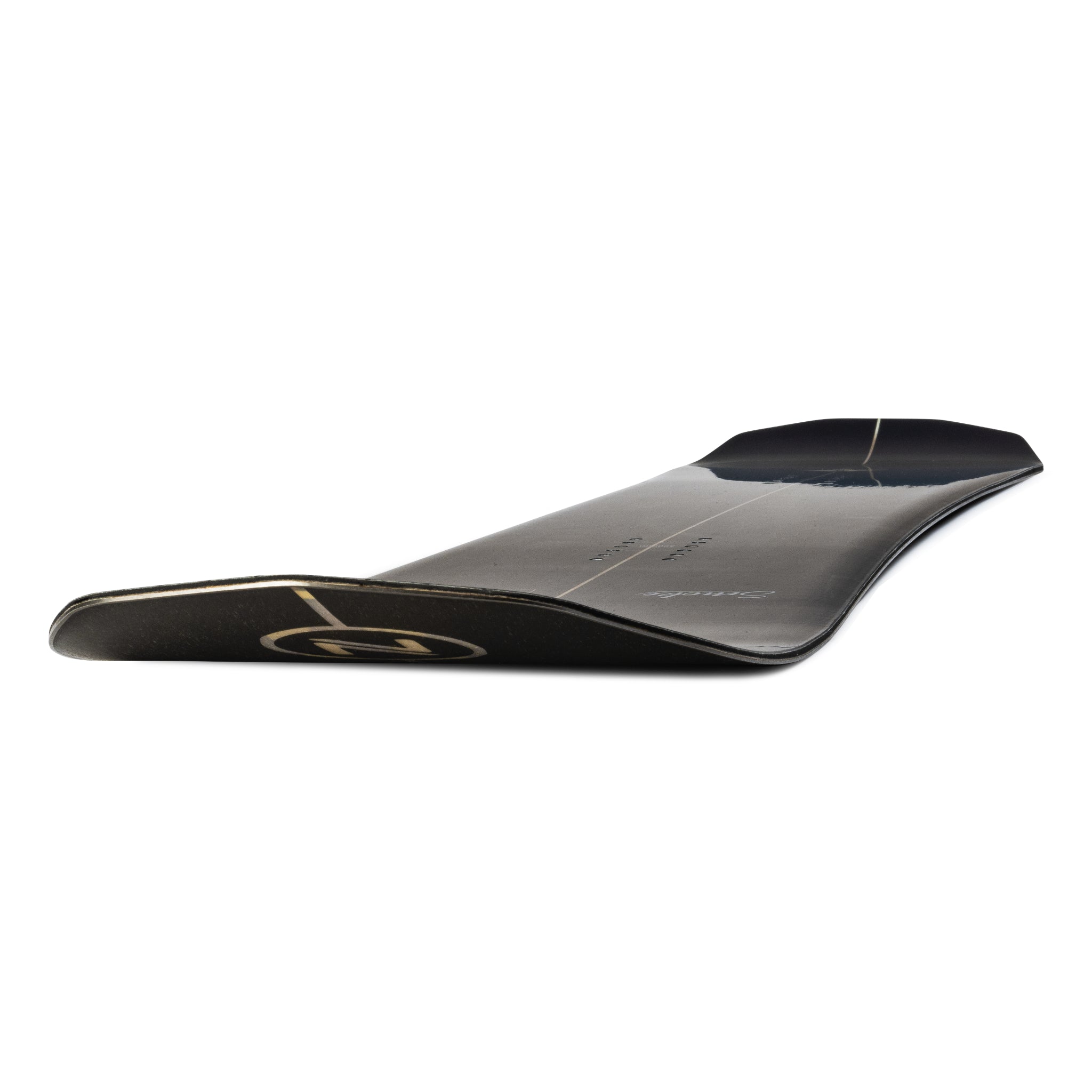 Nidecker The Smoke Snowboard 2025 - A black snowboard with a subtle white smoke pattern on its top surface.