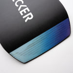 Nidecker Thruster Snowboard 2025 - A black snowboard with a blue stripe at the bottom and white lettering on top.