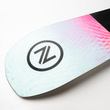 Nidecker Venus Women's Snowboard 2025 - A white snowboard with a pink and blue marbled pattern on its top surface.