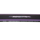 Nidecker Sensor Women's Snowboard 2025 - A black snowboard with a white logo and blue accents on top of a purple background.