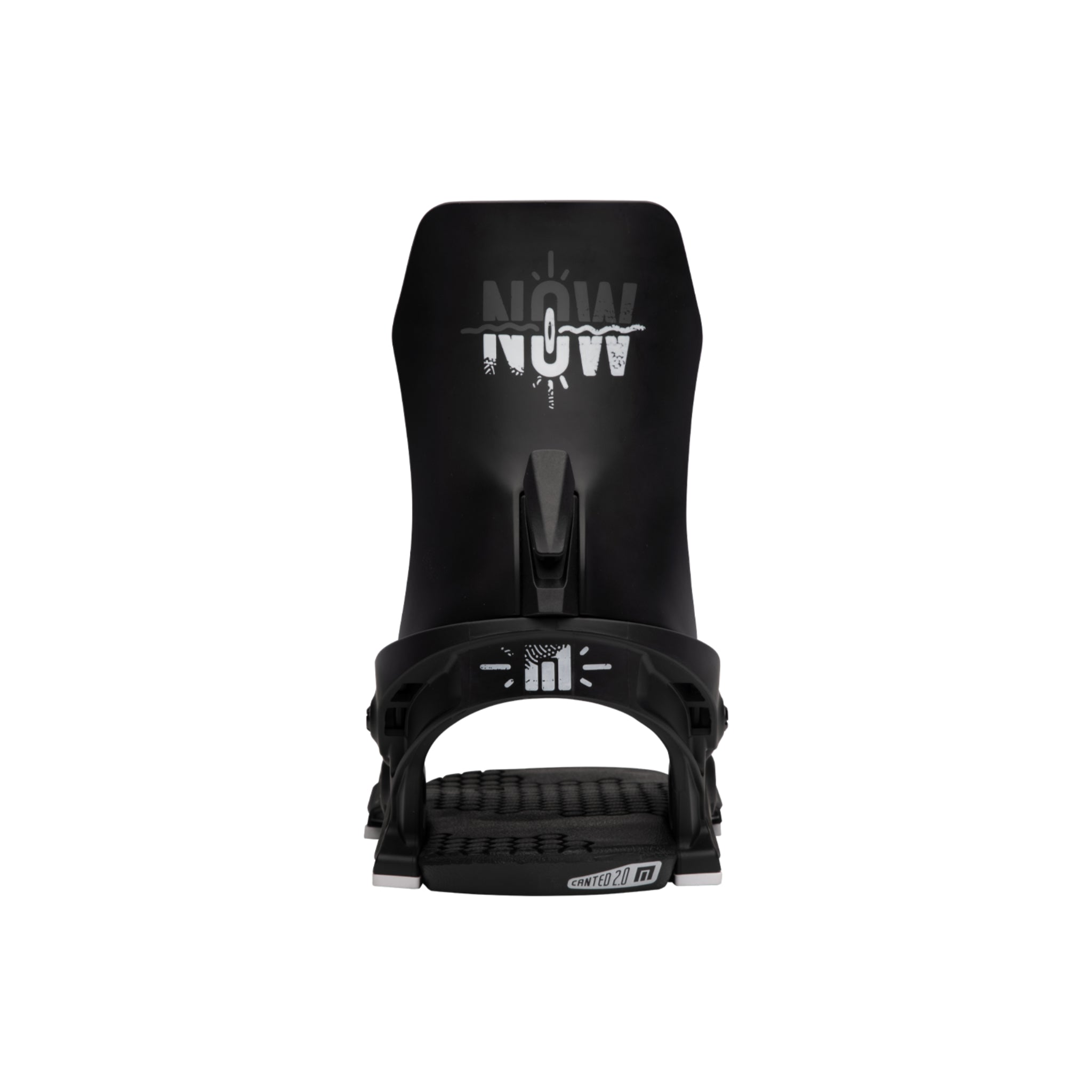 Now Women's Rebel Freestyle Binding 2024 - A black binding with a white logo that reads "NOW" and a sunburst design underneath.