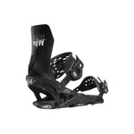 Now Women's Rebel Freestyle Binding 2024 - Black binding with white logo on top strap and "REBEL" text in white on bottom strap.