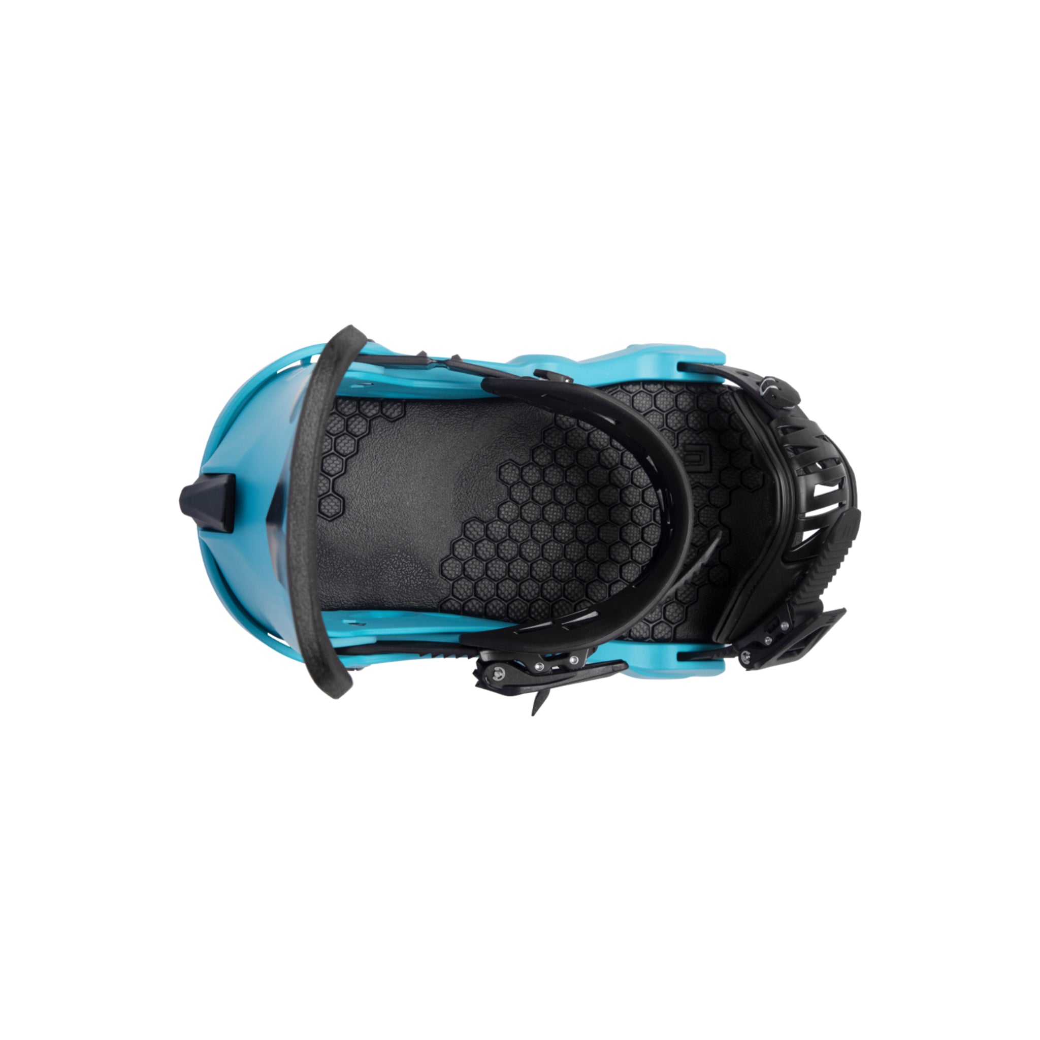 Now Men's Select Snowboard Binding 2024 - A black snowboard binding with a blue logo on top of the left foot strap.