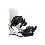 NOW Women's Vetta Snowboard Bindings 2024 - A pair of black bindings with a sleek, modern design and silver buckles.