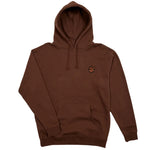 Airblaster OFP Hoodie 2025 - A brown hoodie with a small logo on the chest featuring an orange and black design.