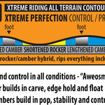 Lib Tech Apex Orca Snowboard 2026 - A snowboard with a blue and white striped pattern on its top surface.