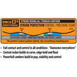 Lib Tech Orca Snowboard 2025 - A snowboard with a blue and white color scheme, featuring a wavy pattern on its top surface.