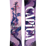 CAPiTA Women's Paradise Snowboard 2025 - A snowboard with a pink background and blue tree design.