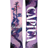 CAPiTA Women's Paradise Snowboard 2025 - A snowboard with a pink background and blue tree design.
