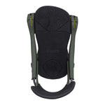 Arbor Cypress Pat Moore Snowboard Binding - A black snowboard binding with a textured pattern on top and a small logo that says "Pat Moore" in white letters.