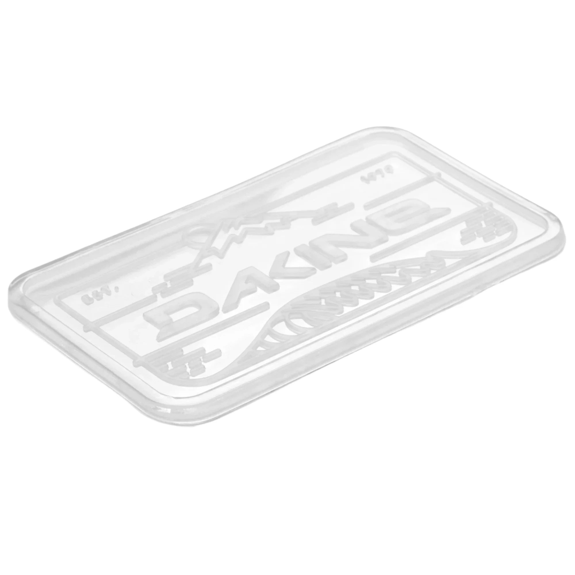 Dakine Peak To Peak Stomp Pad - A clear, rectangular pad with rounded corners and a flat top, featuring the brand name "DAKINE" in bold letters along its length.