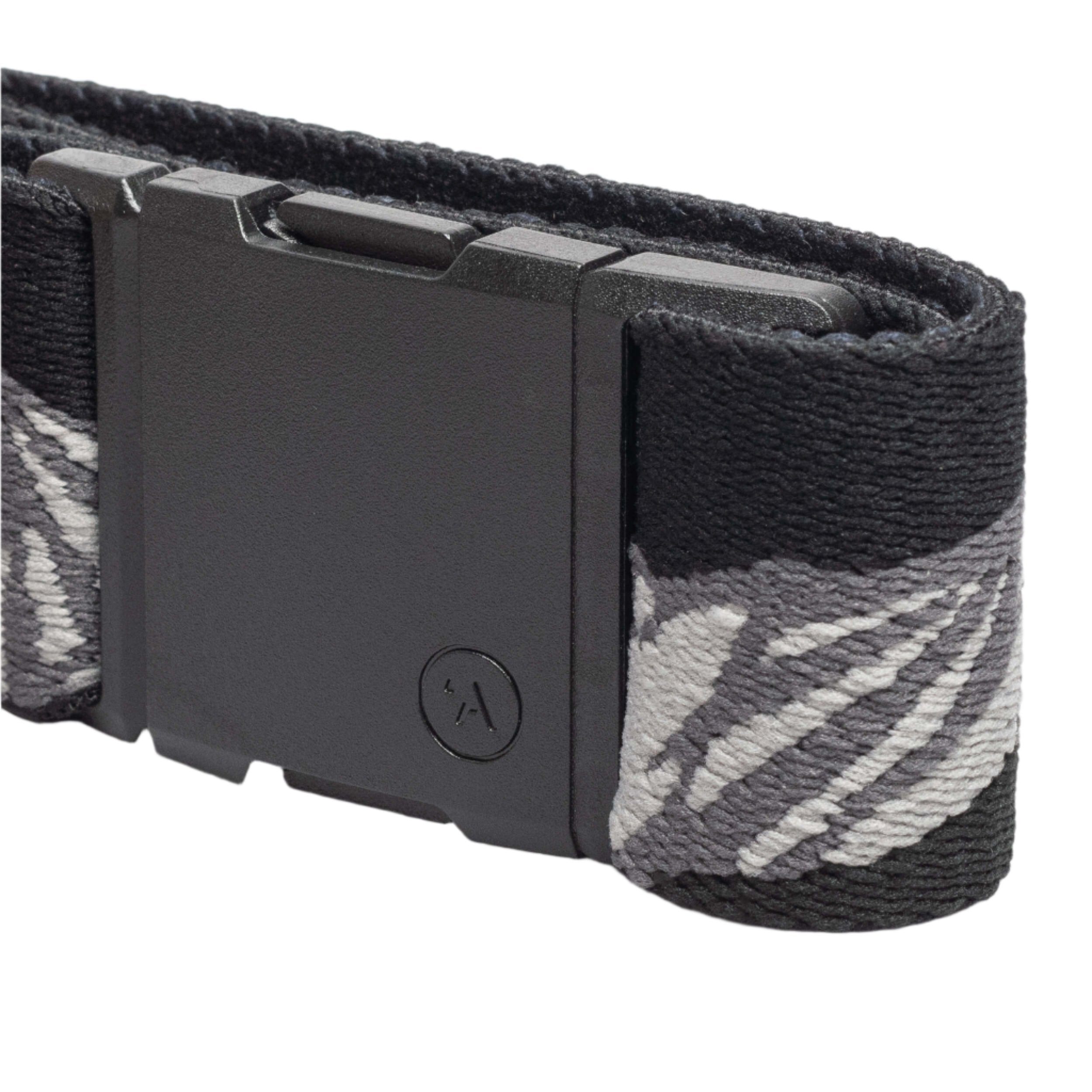 Arcade POW X Joseph Toney Belt 2025 - Black belt with white and grey geometric pattern on strap.