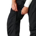 Women’s black cargo pants with zipper pocket and elastic waistband detail