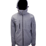 Turbine Planet Insulated Jacket 2025 - A gray jacket with a hood, featuring two zippered pockets on the front and a black zipper running down the middle.